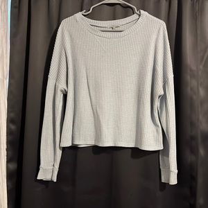 Charlotte Russe waffle knit cropped shirt
